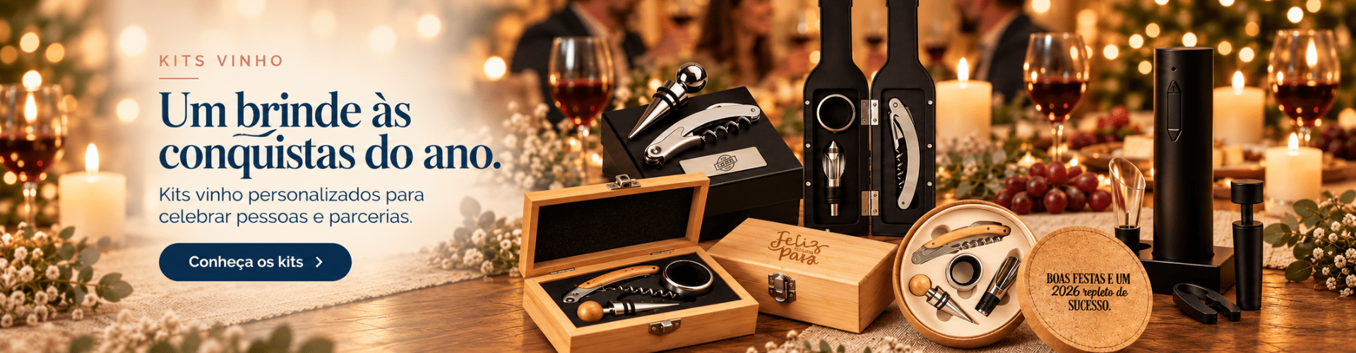 Kit Vinho Personalizado - Brinde de Natal
