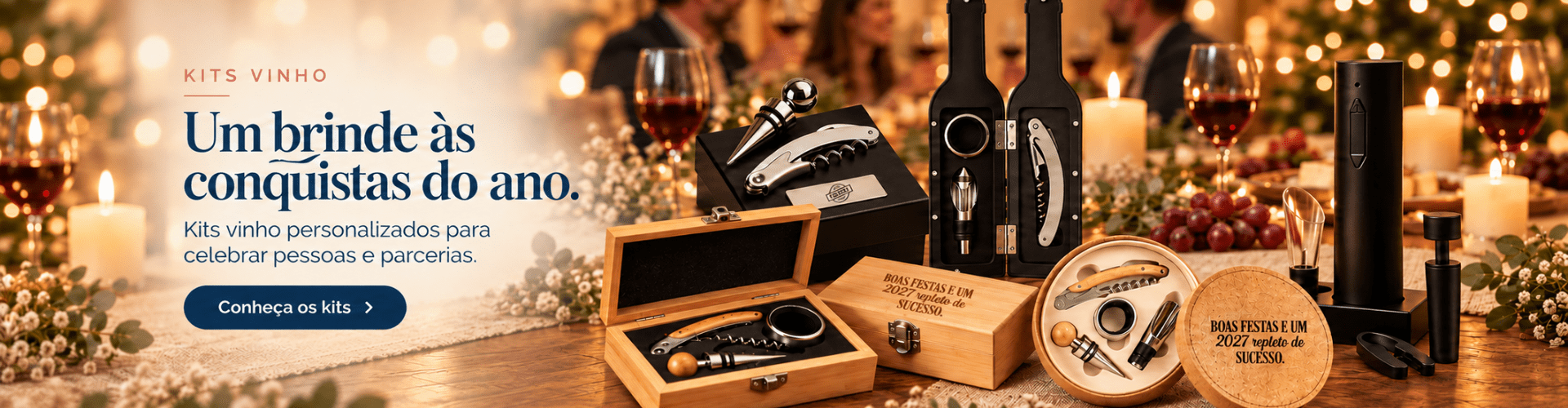 Kit Vinho Personalizado - Brinde de Natal