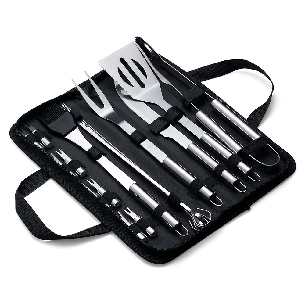 Brinde Natal Final de Ano Personalizado Kit Churrasco Estojo de Nylon 17 Peças X01906