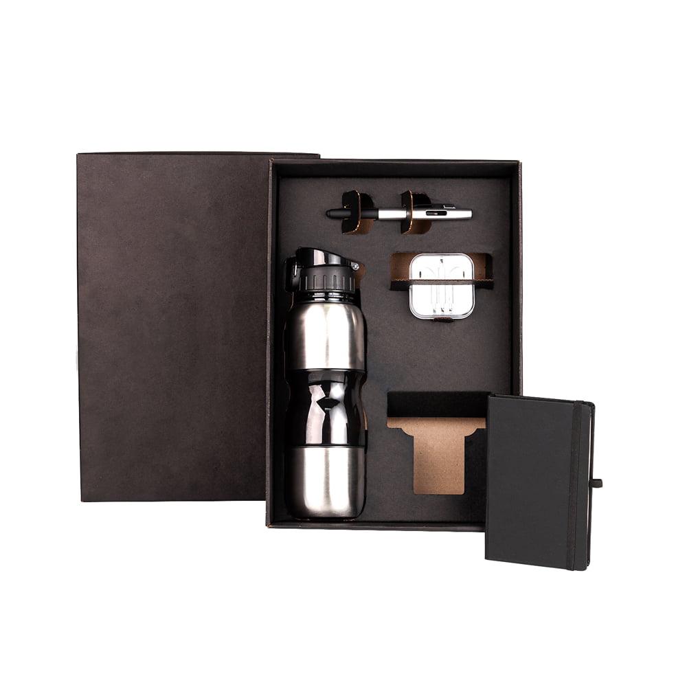 Kit Boas Vindas Personalizado Squeeze e Acessorios 4 Peças SMKT-90218-BV Brindes Personalizados