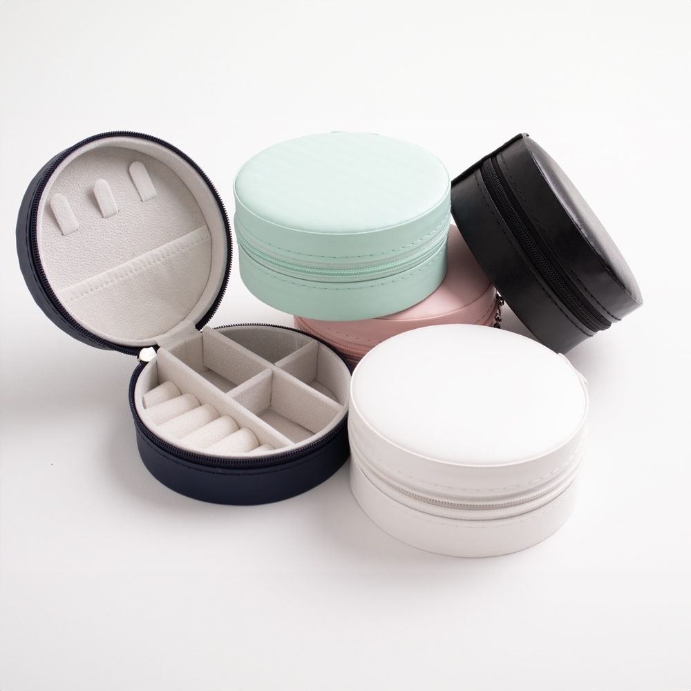 Brinde Dia Das Mães Personalizado Porta Joias Redondo Couro Sintético Aveludado X06017-MAE Brinde Personalizado