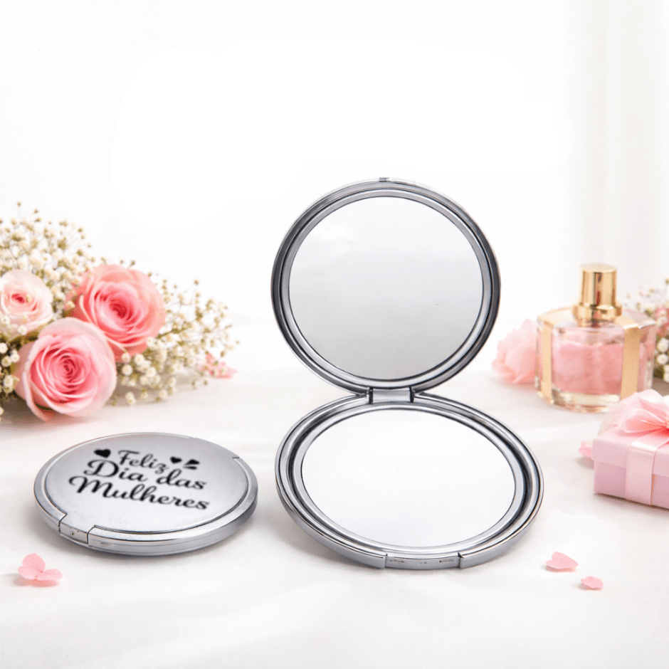 Brinde Dia Das Mães Personalizado Espelho Plástico Duplo X10232-MAE Brindes Personalizados