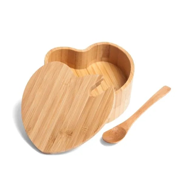 Açucareiro Personalizado Bambu Formato de Coração SMPO-13153 Brinde Personalizado