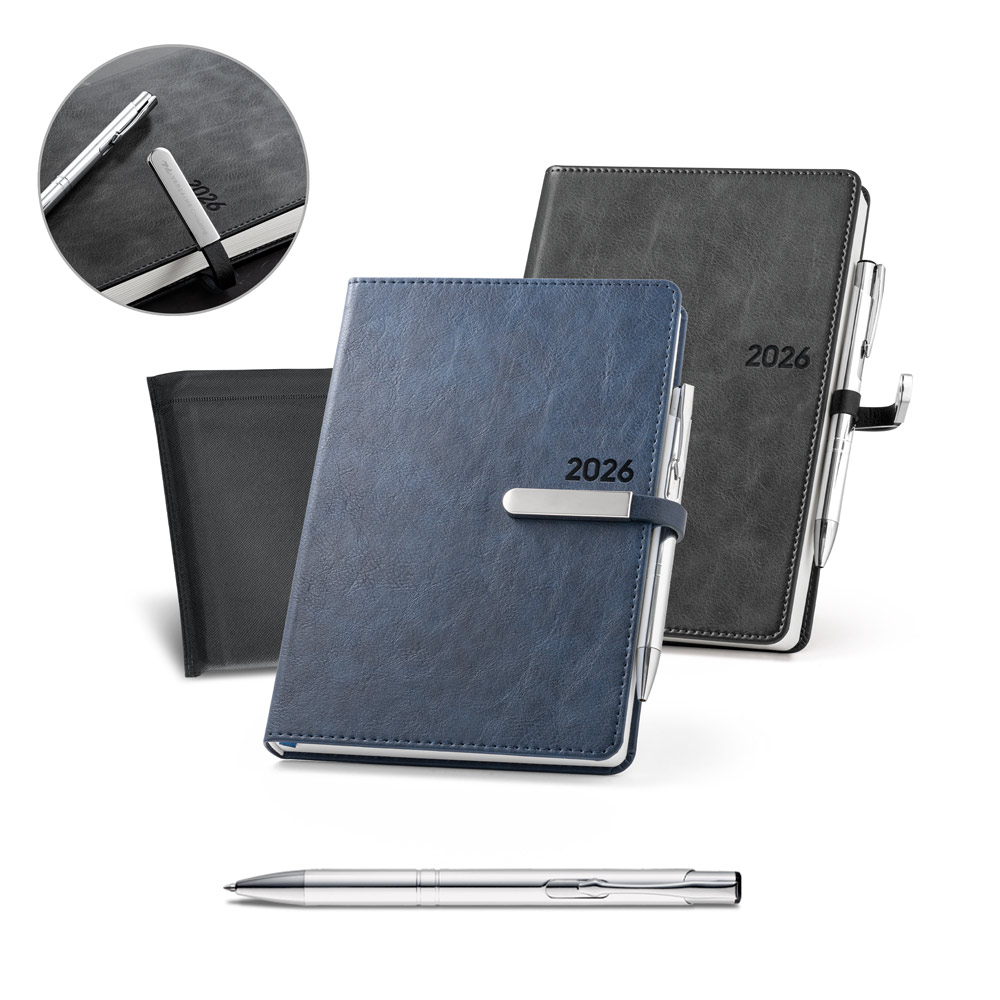 Agenda Personalizada 2026 A5 em PU Plano Diário SP66122-26 Brinde Personalizado