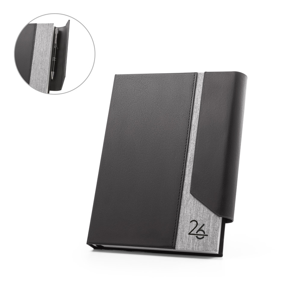 Agenda Personalizada 2026 A5 em PU Reciclado Plano Diário SP66214-26 Brinde Personalizado