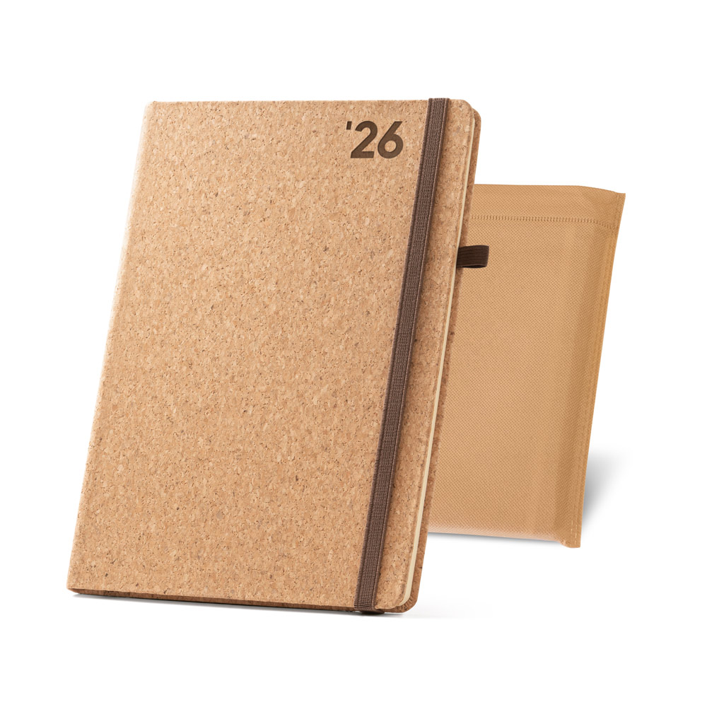 Agenda Personalizada 2026 B5 em Cortiça Plano Semanal SP66094-26 Brindes Personalizados