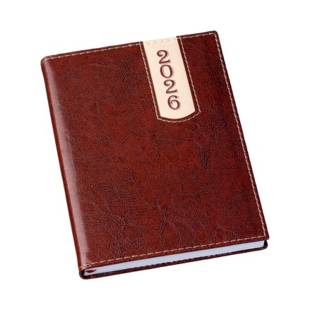 Agenda Personalizada 2026 Couro Sintético Marrom LU208L Brinde Personalizado