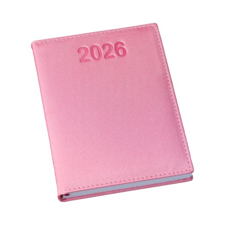 Agenda Personalizada 2026 Couro Sintético Rosa LU183L Brindes Personalizados