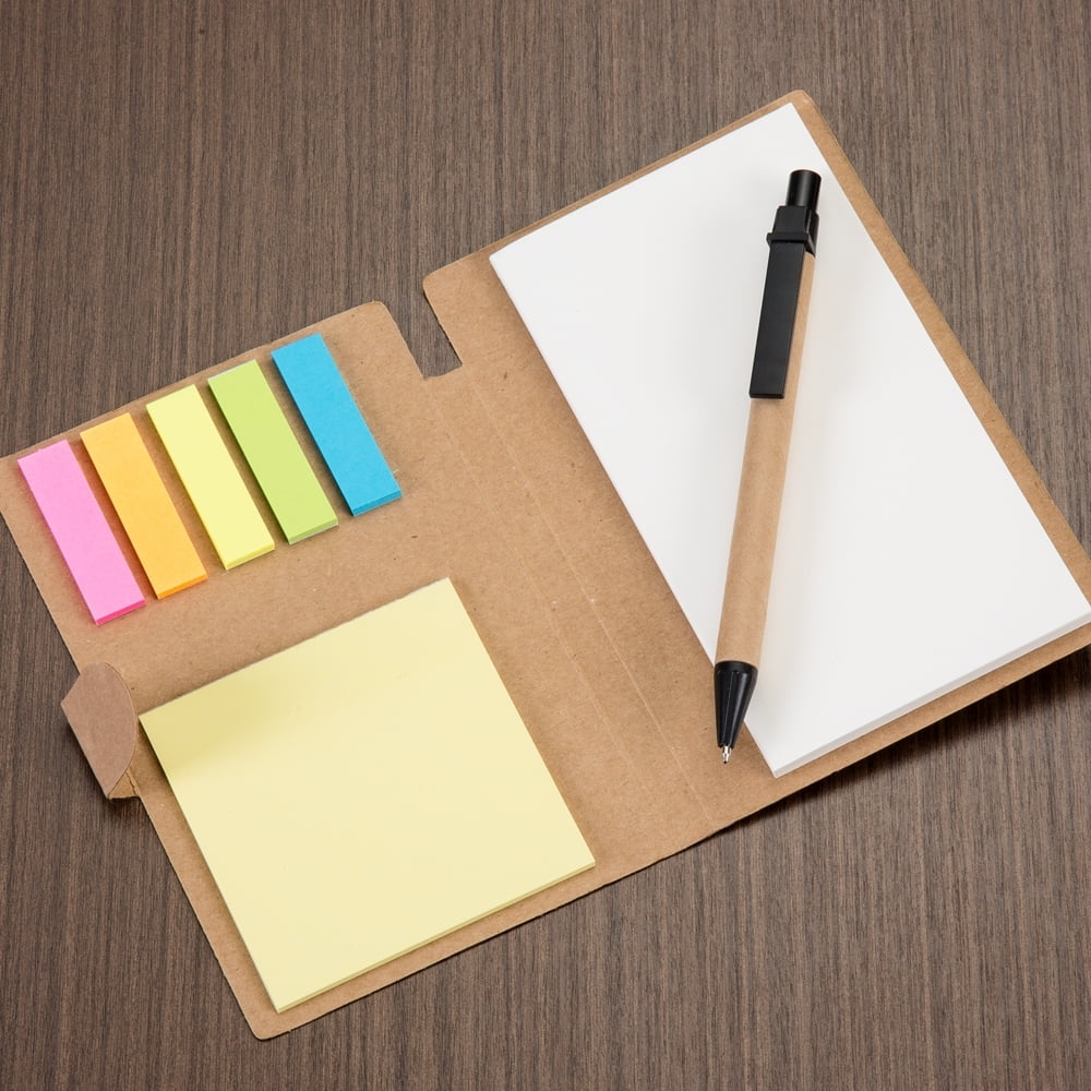 Bloco de Anotações Personalizado Kraft com Cinco Blocos Coloridos X11911S Brinde Personalizado