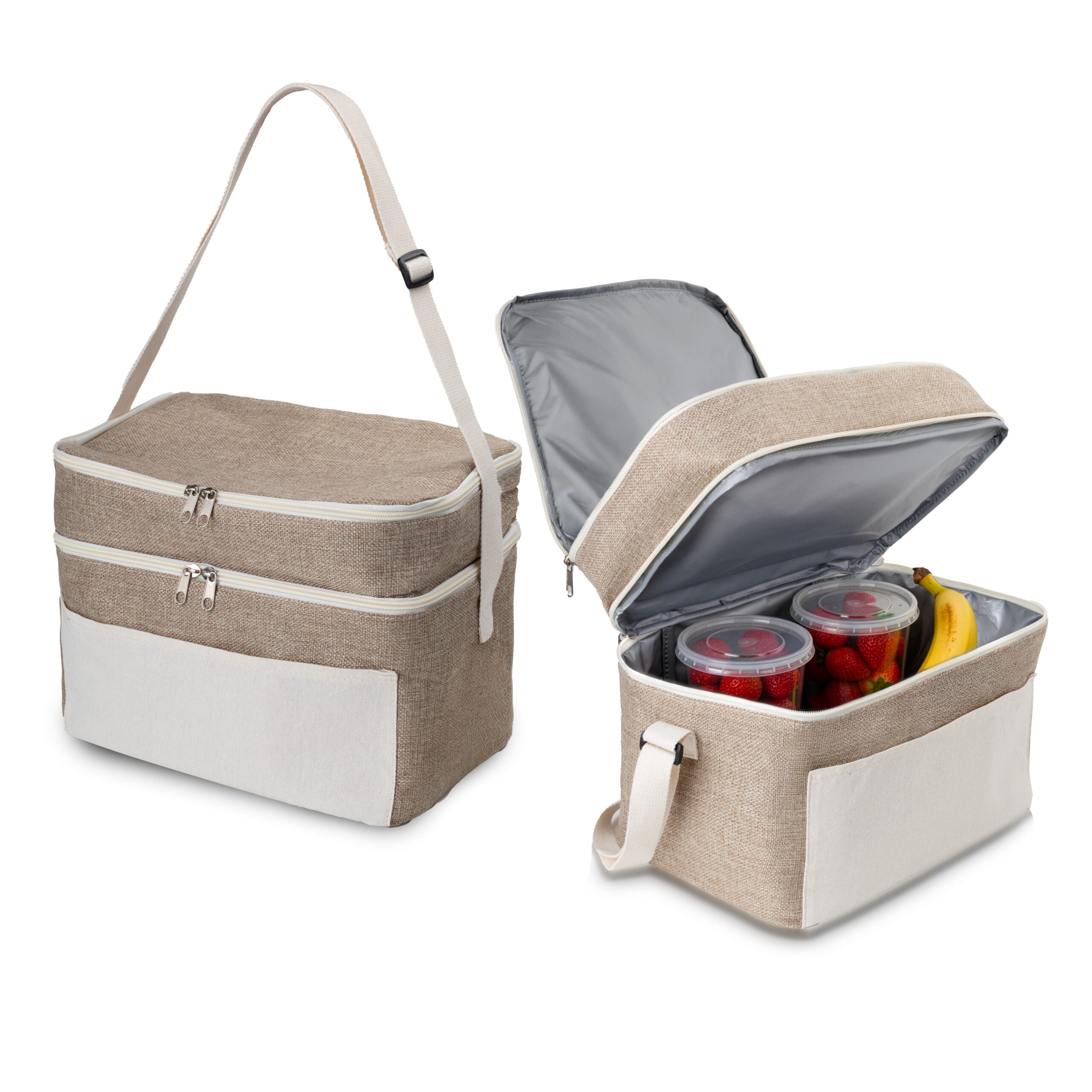 Bolsa Térmica Personalizada Algodão e Juta 14L ASIBT211 Brindes Personalizados