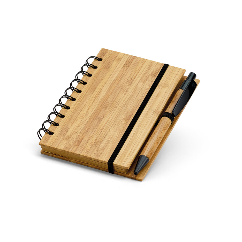 Caderno Personalizado Capa Bambu Sustentável MSP93486 Brinde Personalizado