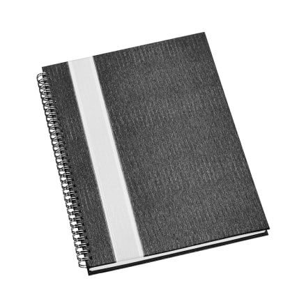 Caderno Personalizado Grafite com Faixa Prata LU309L Brindes Personalizados