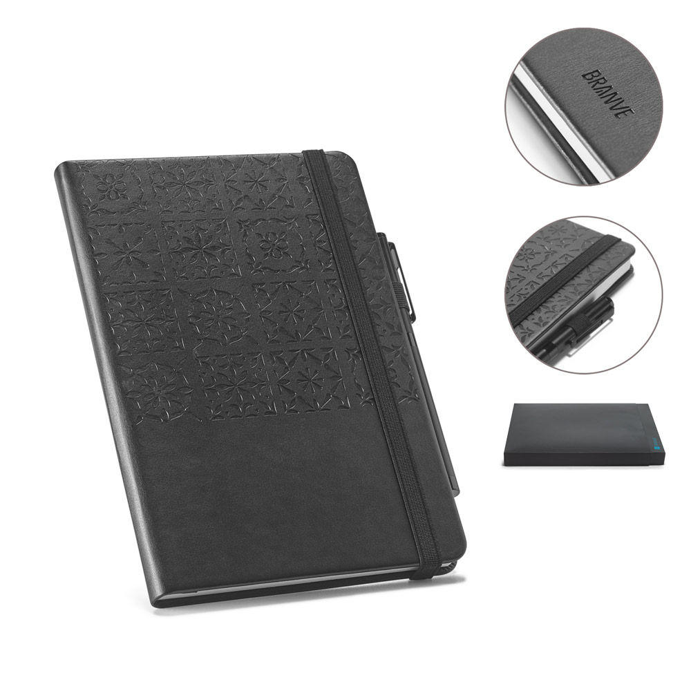 Caderno Personalizado Moleskine Couro Sintético 128 Folhas MSP93737 Brindes Personalizados