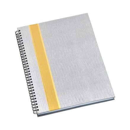 Caderno Personalizado Prata com Faixa Ouro LU313L Brindes Personalizados