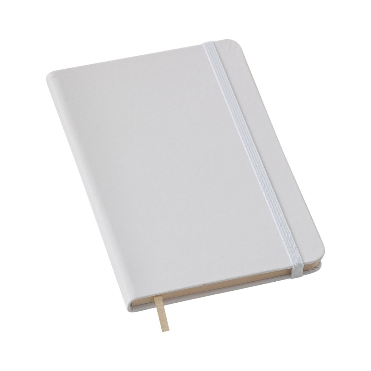 Moleskine Personalizado Couro Sintético Branco Com Pauta LULG3661 Brinde Personalizado