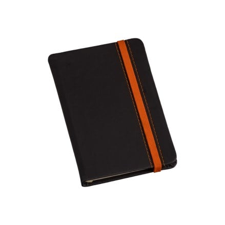 Moleskine Personalizado Couro Sintético Laranja Com Pauta LULG3701 Brindes Personalizados