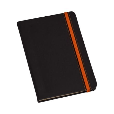 Moleskine Personalizado Couro Sintético Laranja Sem Pauta LULG3718 Brindes Personalizados