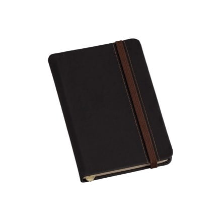Moleskine Personalizado Couro Sintético Marrom Com Pauta LULG3702 Brinde Personalizado