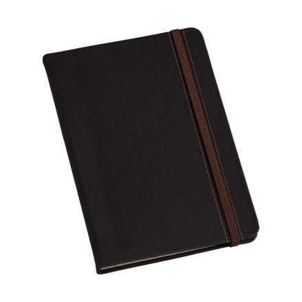 Moleskine Personalizado Couro Sintético Marrom Com Pauta LULG3726 Brindes Personalizados