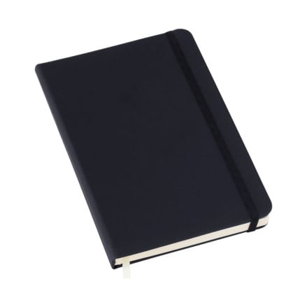 Moleskine Personalizado Couro Sintético Preto Sem Pauta LULG3588 Brinde Personalizado