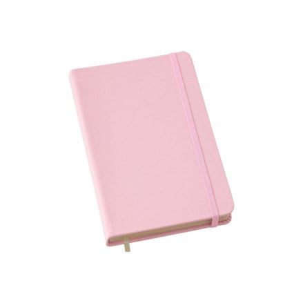 Moleskine Personalizado Couro Sintético Rosa Com Pauta LULG3689 Brindes Personalizados