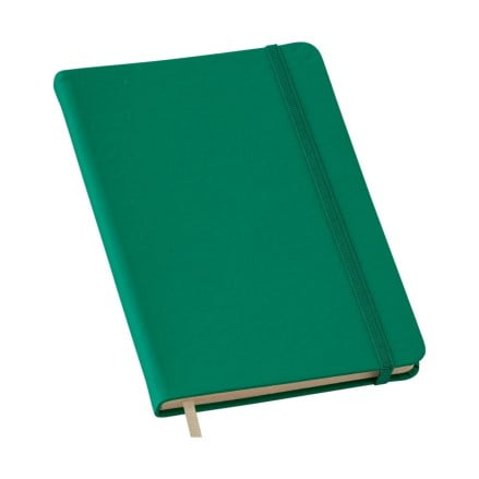Moleskine Personalizado Couro Sintético Verde Com Pauta LULG3658 Brindes Personalizados
