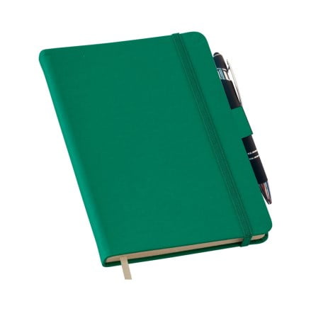 Moleskine Personalizado Couro Sintético Verde Sem Pauta LULG3789 Brindes Personalizados