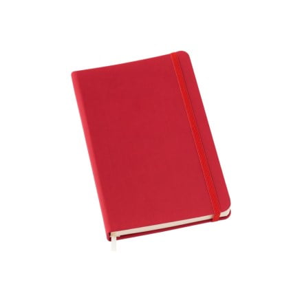 Moleskine Personalizado Couro Sintético Vermelho Com Pauta LULG3691 Brindes Personalizados