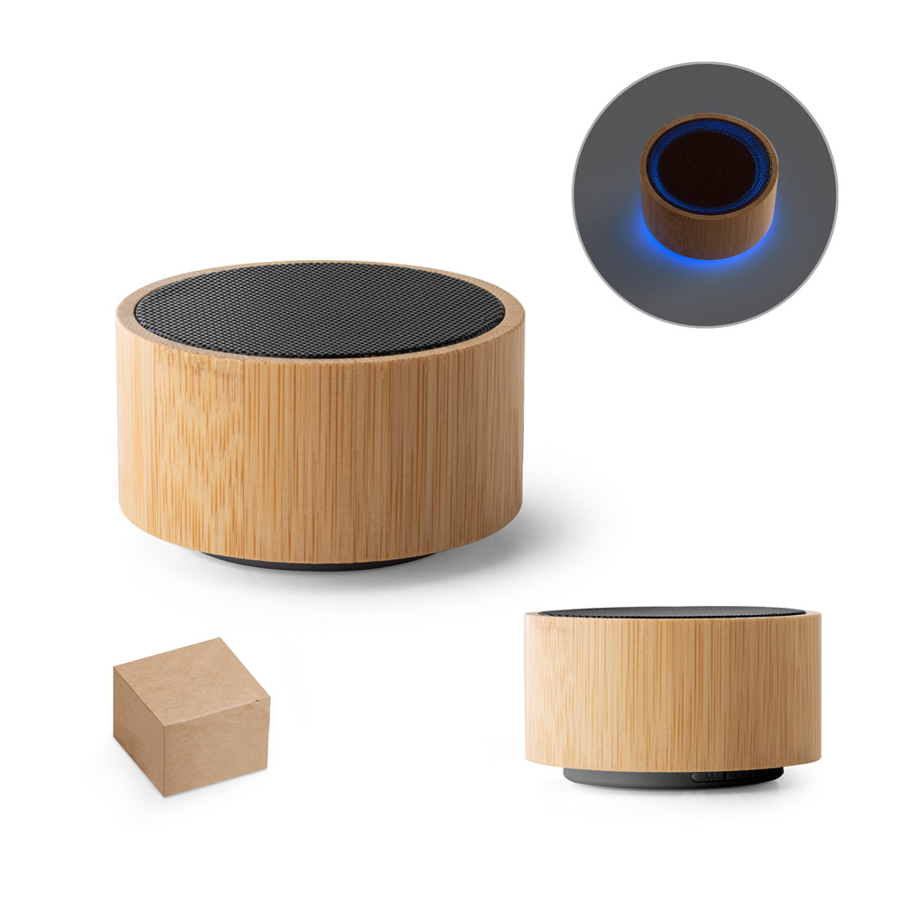 Caixa de Som Personalizada Bambu SP97125 Sustentável Bluetooth Brindes Personalizados