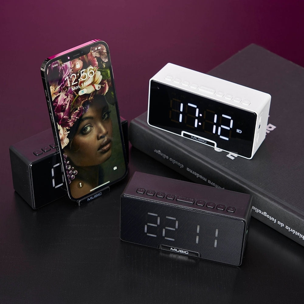 Caixa de Som Personalizada Multimídia Com Relógio X04065 Brindes Personalizados