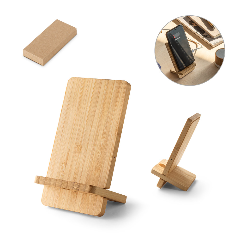 Carregador por Indução Personalizado Bambu Sustentável SP97132 Brindes Personalizados