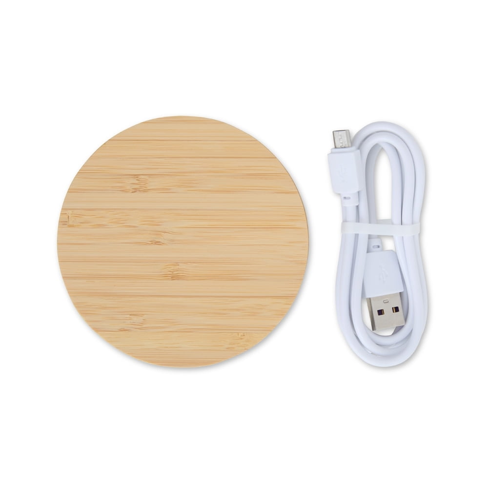 Carregador por Indução Personalizado Bambu Sustentável X06073 Brinde Personalizado