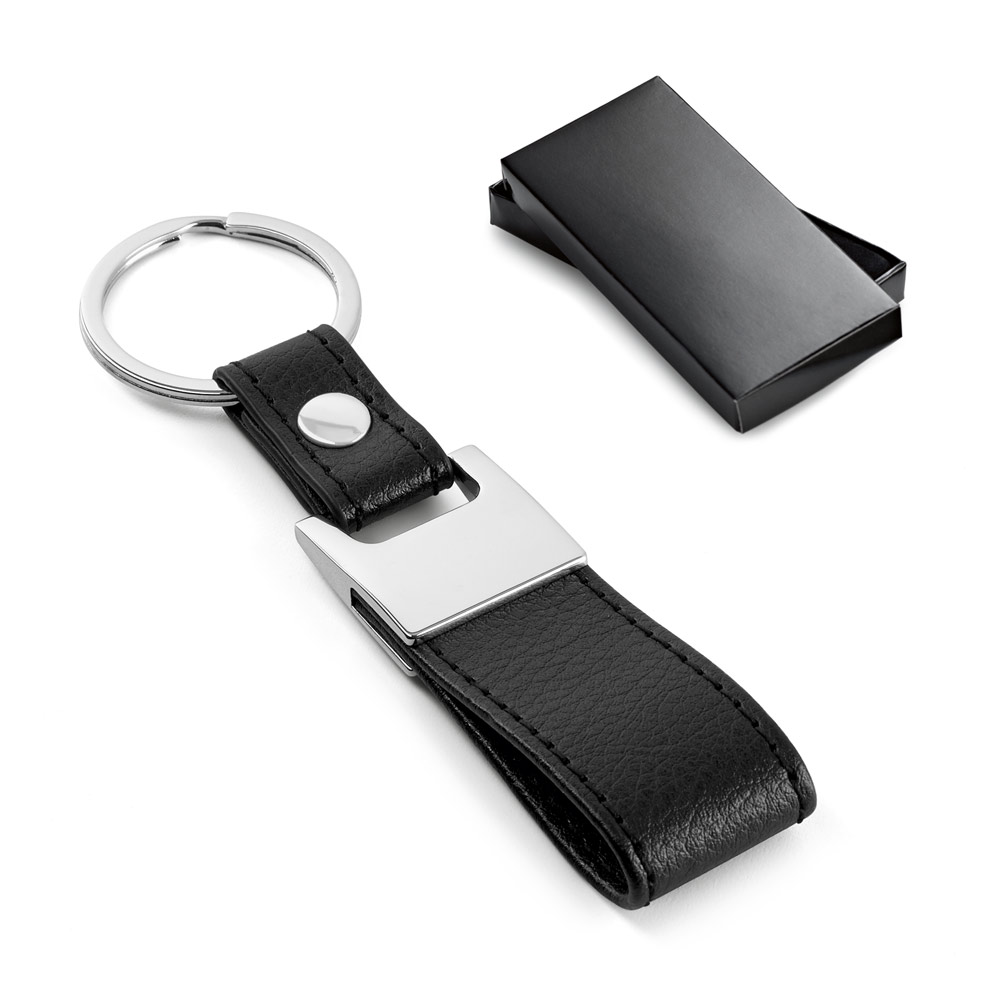 Chaveiro Personalizado Couro Sintético e Metal SP93353  Brinde Personalizado
