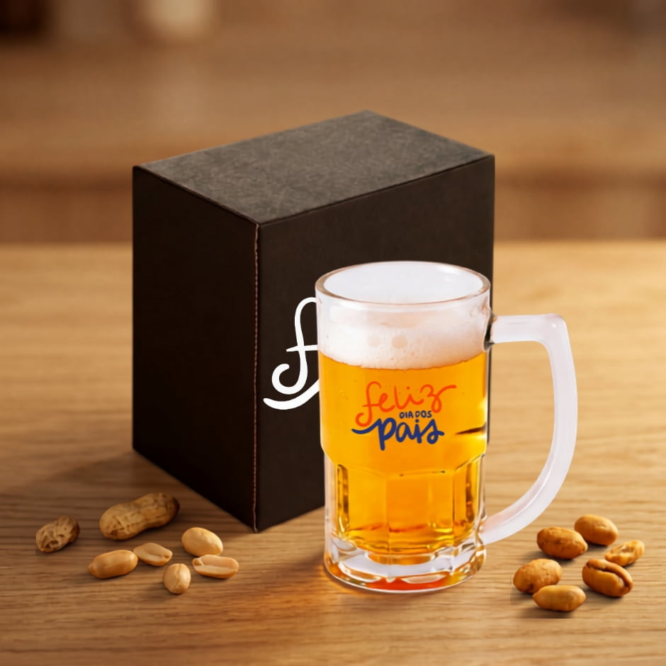 Brinde Presente Dia dos Pais Personalizado Caneca De Vidro 340 ML SMVI-00340 