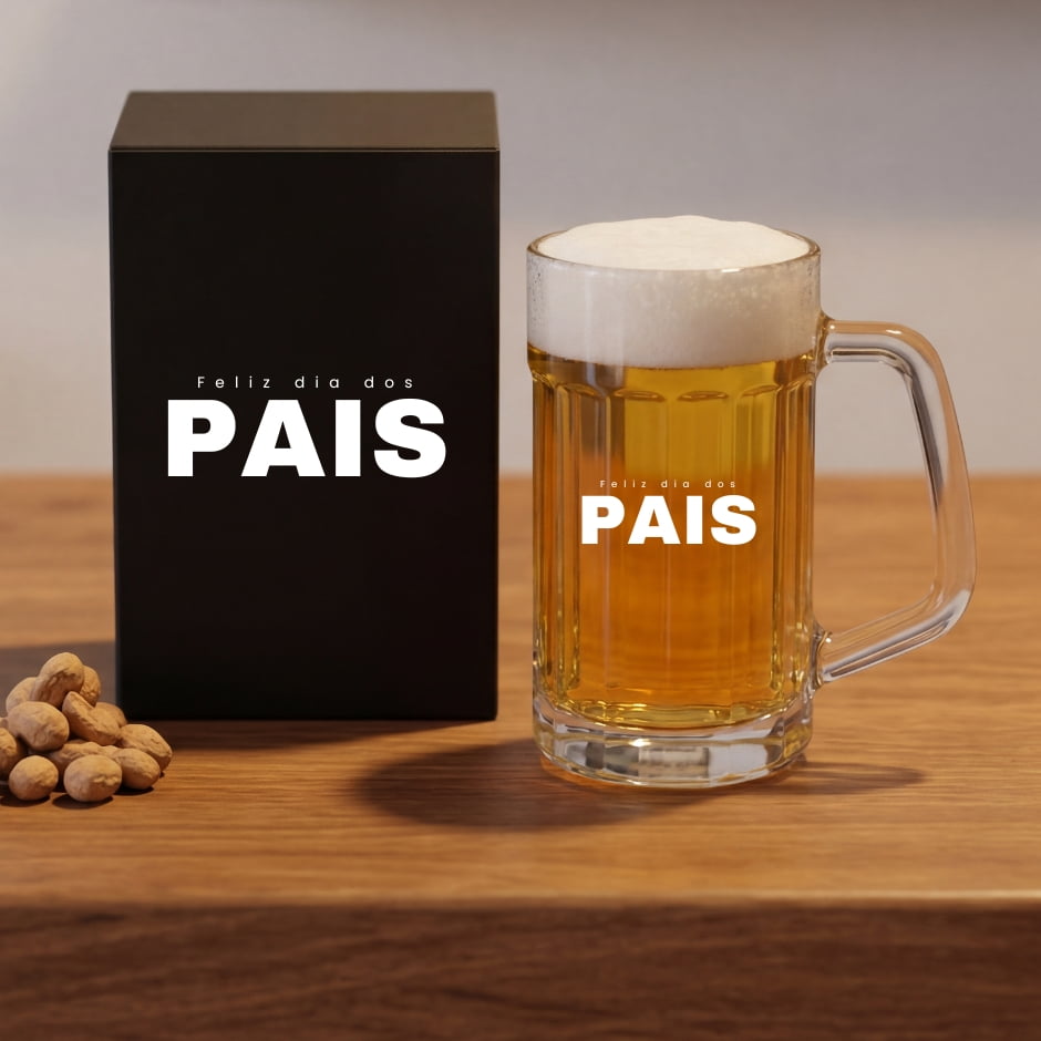 Brinde Presente Dia dos Pais Personalizado Caneca Vidro Americana SMVI-00361-PAI