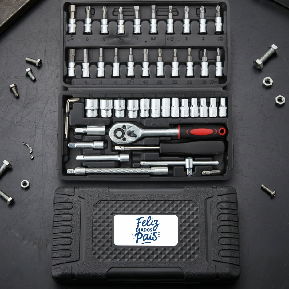 Brinde Presente Dia dos Pais Personalizado Kit Ferramenta 45 Peças X18046