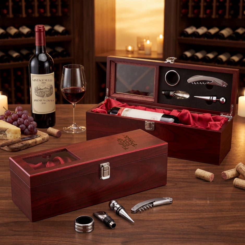 Brinde Presente Dia dos Pais Personalizado Kit Vinho 4 Peças X19124