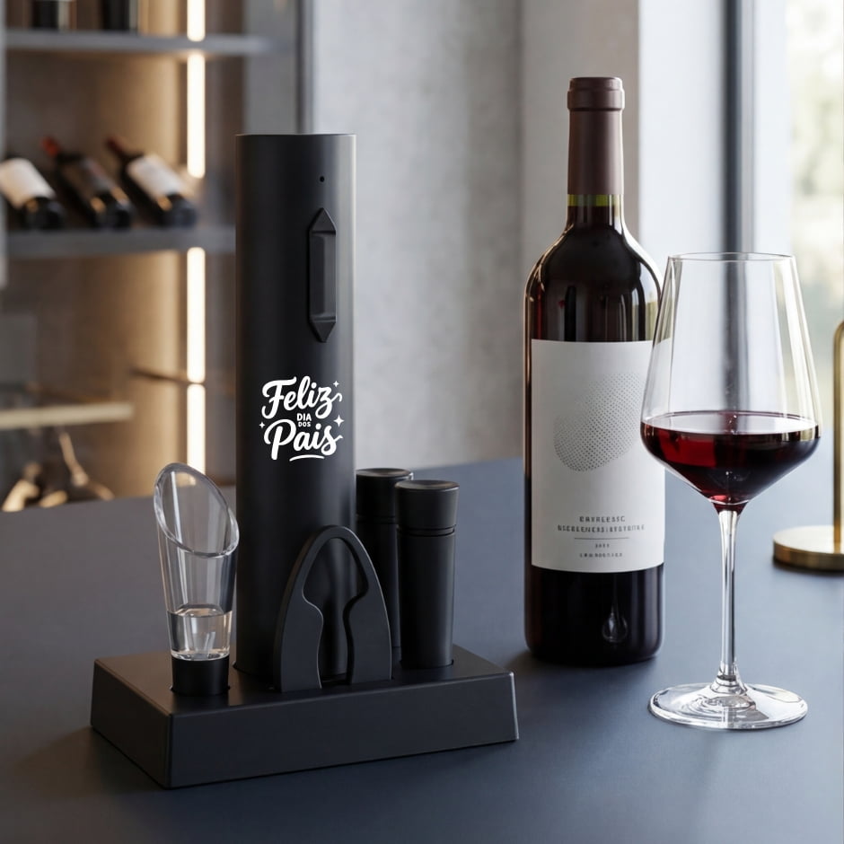 Brinde Presente Dia dos Pais Personalizado Kit Vinho 6 Peças X09079