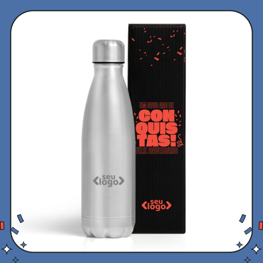 Aniversário de Colaborador Personalizado Garrafa Inox 750ml SMIS-00762-ADC Brinde Personalizado