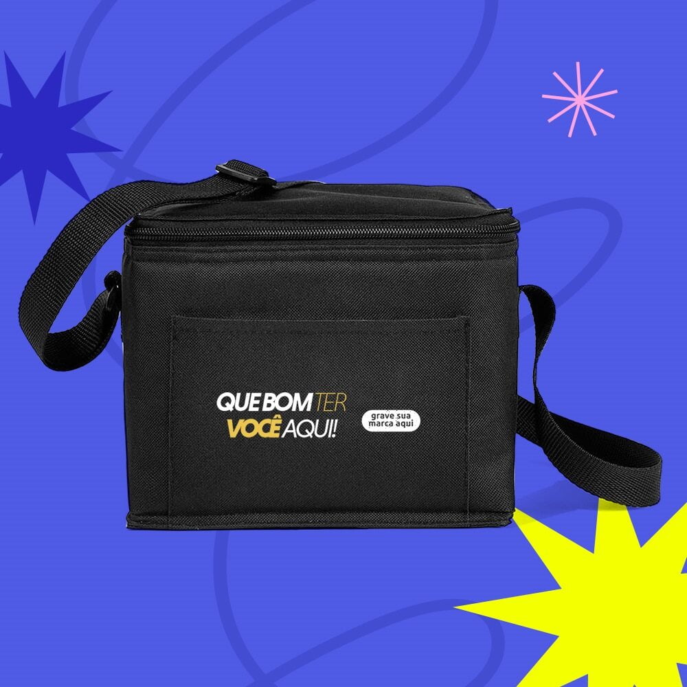 Boas Vindas Bolsa Térmica Personalizada Poliéster 600D 4L SMMA-15121-BV Brindes Personalizados