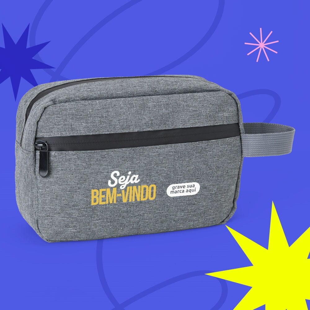 Boas Vindas Necessaire Personalizada Poliéster SMMA-09132-BV Brindes Personalizados