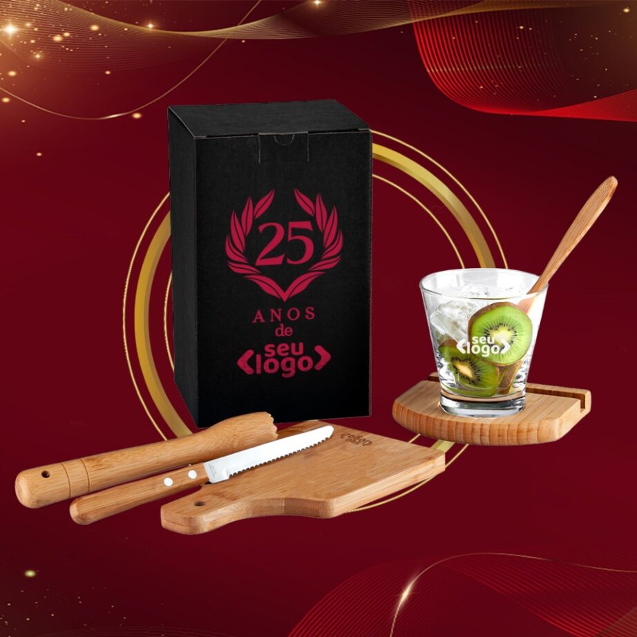 Brinde de Tempo de Casa Colaborador Personalizado Kit Caipirinha 6 Peças SMKC-00463-TDCC Brindes Personalizados