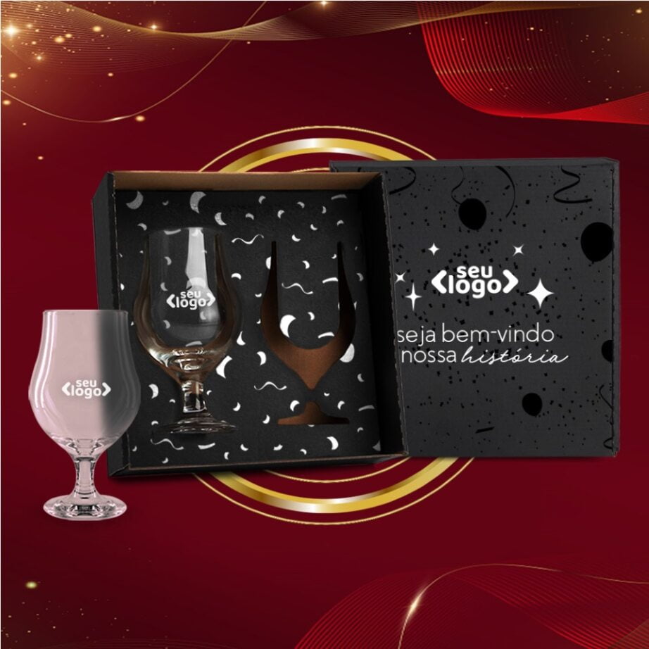 Brinde de Tempo de Casa Colaborador Personalizado Kit Copos 2 Peças 400 ML SMVI-00322-TDCC Brindes Personalizados