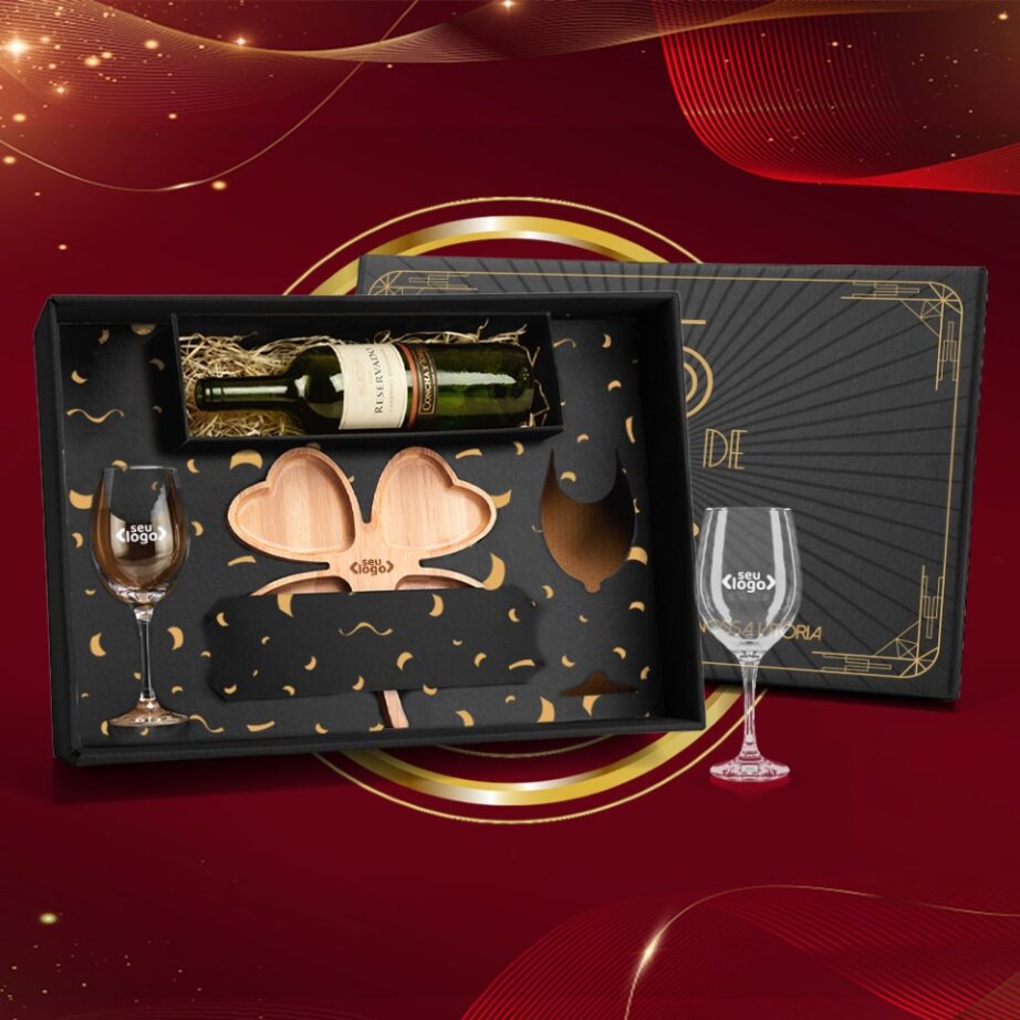 Brinde de Tempo de Casa Colaborador Personalizado Kit Petisco Bambu e Vidro 3 Peças SMKT-90097-TDCC Brindes Personalizados