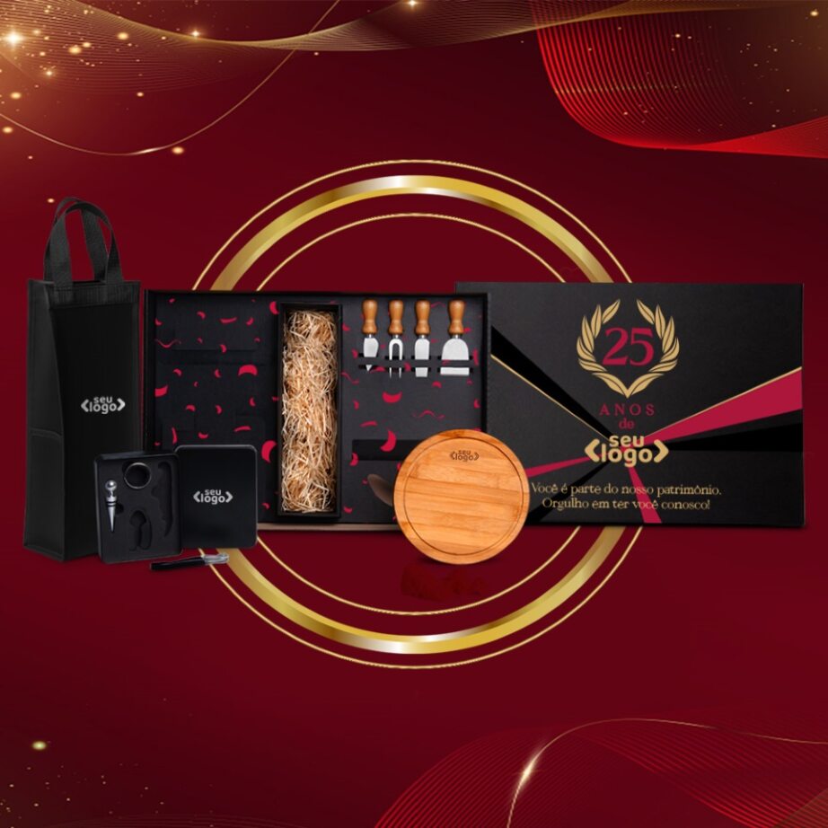 Brinde de Tempo de Casa Colaborador Personalizado Kit Queijo 11 Peças  SMKT-90375-TDCC Brindes Personalizados