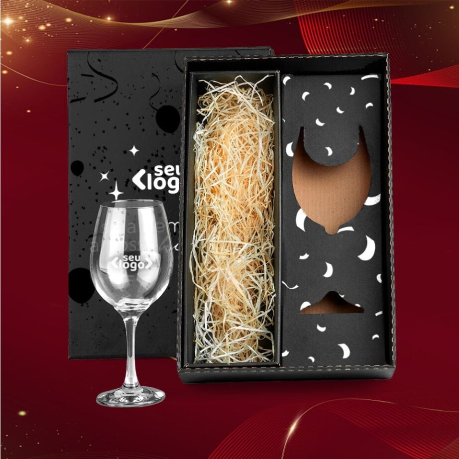 Brinde de Tempo de Casa Colaborador Personalizado Taça de Vidro 490 ML SMVI-4X611-TDCC Brindes Personalizados