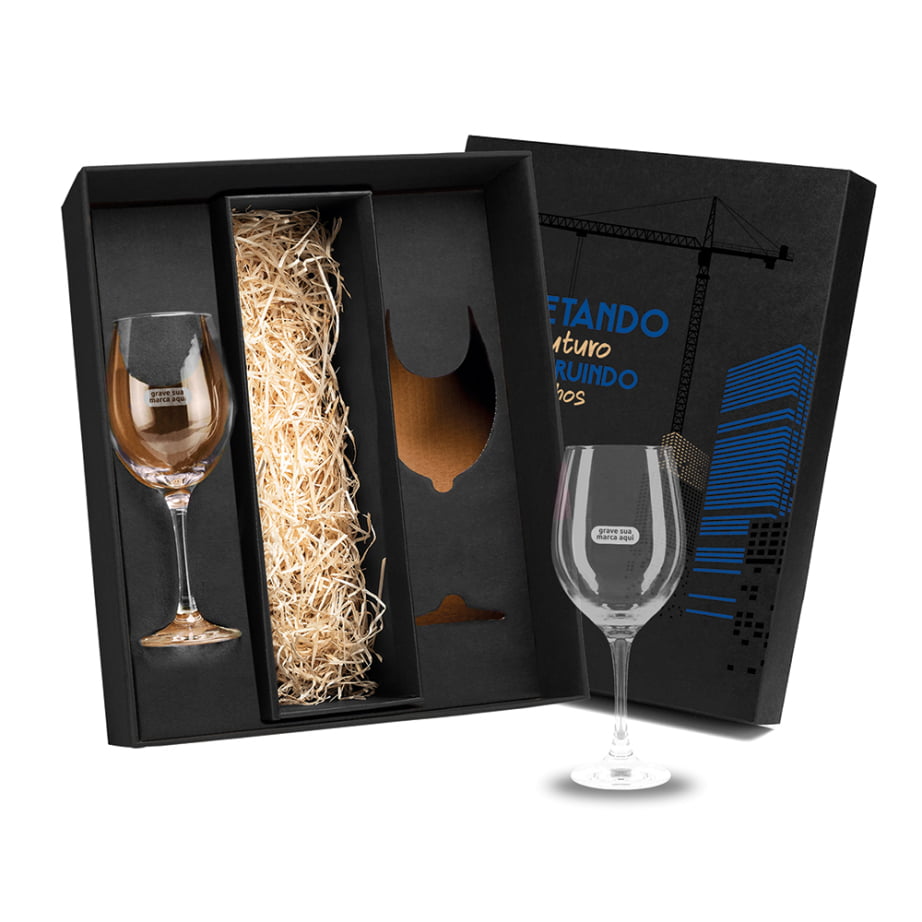 Brinde Feiras e Eventos Personalizado Kit Taças Vidro 490 ML SMVI-18612-FEE Brindes Personalizados