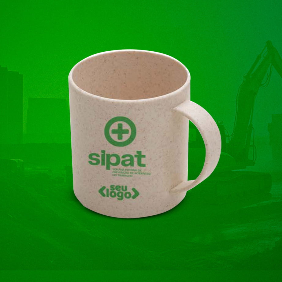Brinde SIPAT Personalizado Caneca Fibra de Bambu 350 ML SMIC-01350-SIPAT Brindes Personalizados