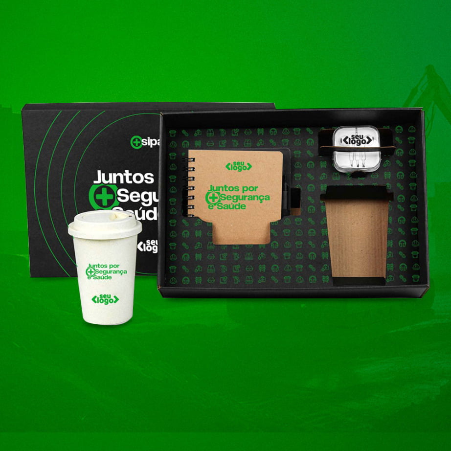 Brinde SIPAT Personalizado Kit Boas Vindas 4 Peças SMKT-90237-SIPAT Brinde Personalizado