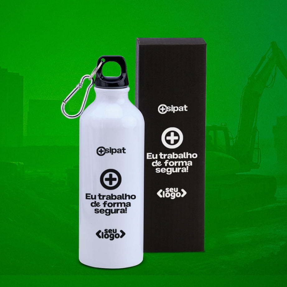 Brinde SIPAT Personalizado Squeeze Alumínio 500 ML SMAS-01510-SIPAT Brinde Personalizado
